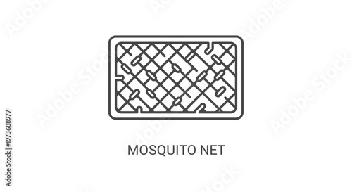 mosquito net icon a minimalistic line art illustration depicting home protection and vector-borne disease prevention
