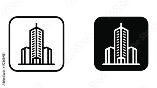 Contrast of building icons on different background colors
