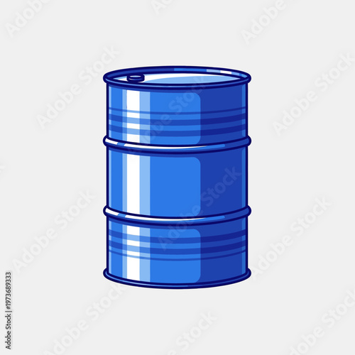 blue oil barrel illustration a steel drum fuel container representing industrial storage and global energy resources