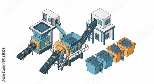 Industrial Recycling Plant Machinery and Waste Processing Equipment.