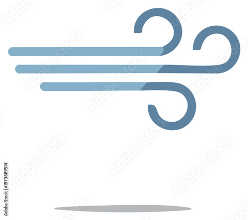 Stylized Wind Illustration - Breezy, Weather Icon, Atmospheric
