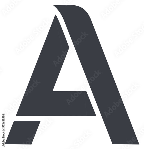 Modern geometric dark gray uppercase letter A logo concept for branding and design