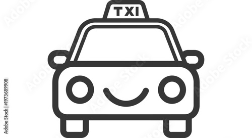 smiling taxi car icon a friendly transportation symbol depicting a cute ride sharing vehicle for city transport apps