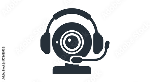 webcam headset and microphone for video call and online communication perfect for remote work and customer service concepts
