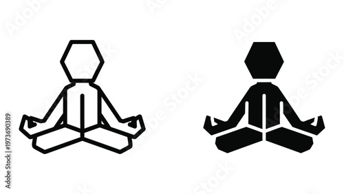 Contrast between a light and dark silhouette of a person in a meditative pose