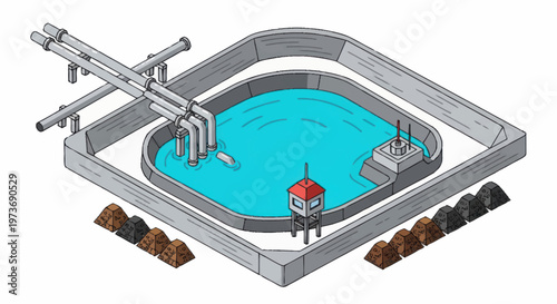 Industrial Water Treatment Facility with Purification System.