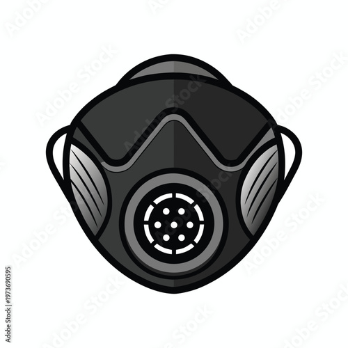 Gas mask on white background vintage illustration icon design