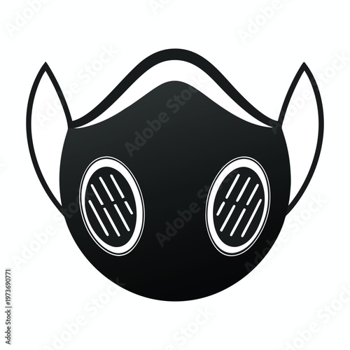 Gas mask vector illustration with car and transportation elements