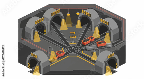 Futuristic Transportation System with Autonomous Pods.