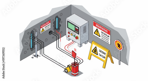 Industrial Electrical Safety Equipment and Warning Signs.