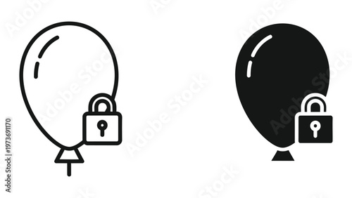 Secured balloons representing safety and privacy measures