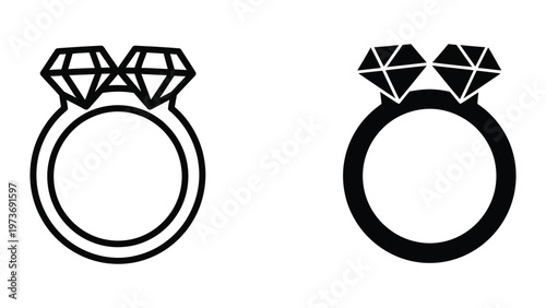 Comparison of traditional and modern solitaire engagement rings with two diamonds.