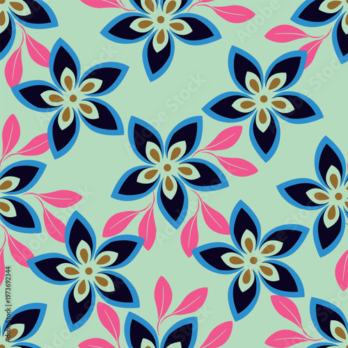 Digital small floral pattern seamless illustration design 
