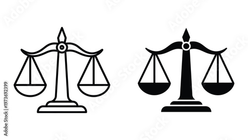 Balanced and imbalanced scales symbolizing justice and disparity