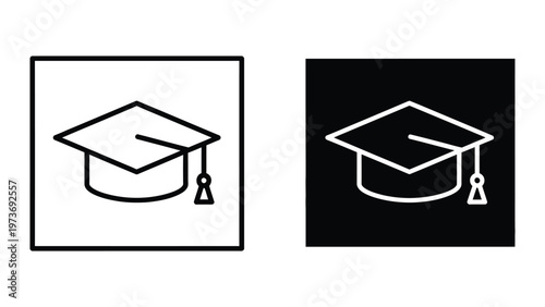 Contrasting graduation caps on different backgrounds for academic symbolism