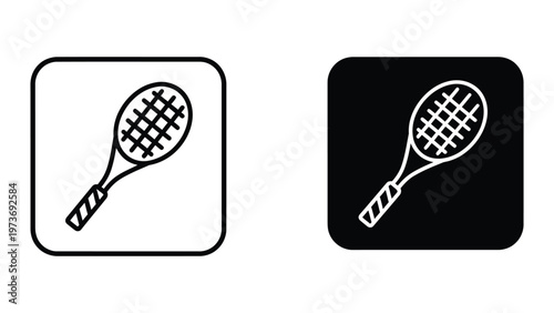 Contrasting tennis racket icons on different background colors