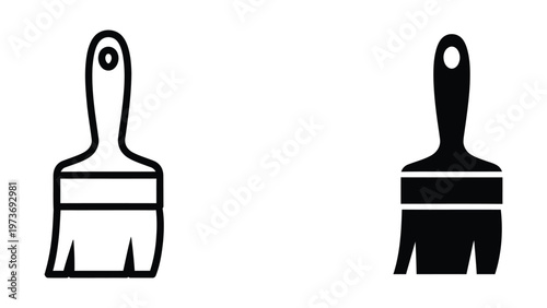 Comparison of traditional and modern paint brush designs in black and white contrast