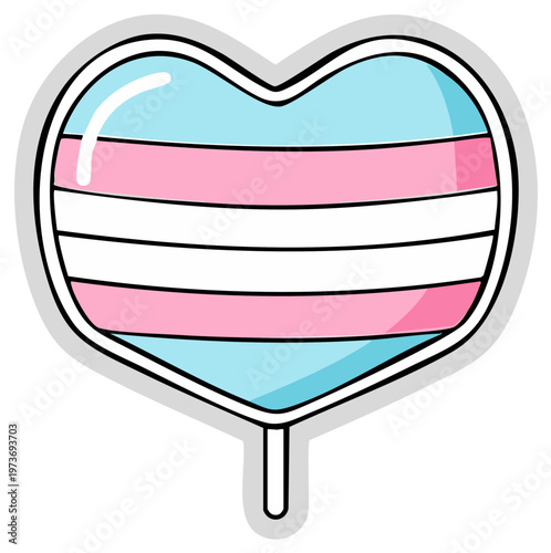 Transgender pride Heart lollipop design shows support and love for the LGBTQ community and promotes social issues