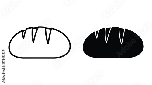 Comparison of a traditional and a filled baguette style bread illustration