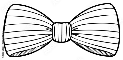 Hand Drawn Illustration of a Striped Bow Tie