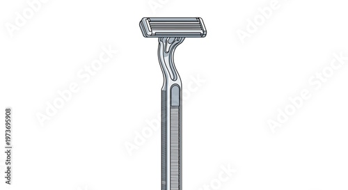 Modern silver disposable razor with multiple blades designed for a smooth shaving experience isolated on white.