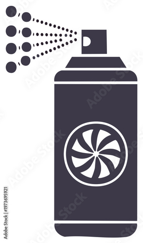 Spray can icon spraying out a mist in a simple design
