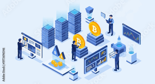 Business people working with technology finance.