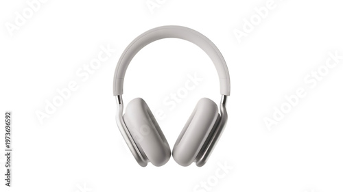 Elegant white headphones isolated on transparent background modern audio technology