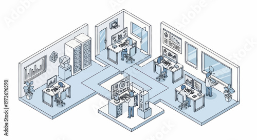 Office Cubicles with Working Professionals.