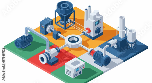Industrial Manufacturing Plant Equipment Assembly.