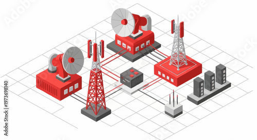 Modern Communication Network Infrastructure Technology Concept.
