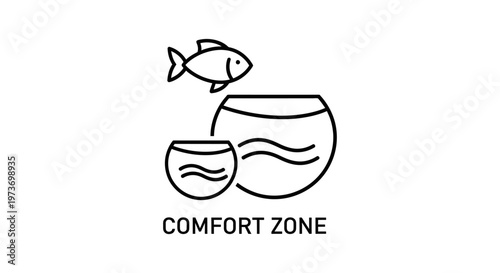 a fish jumping out of its comfort zone fishbowl illustrating the concept of personal growth change and embracing new challenges.