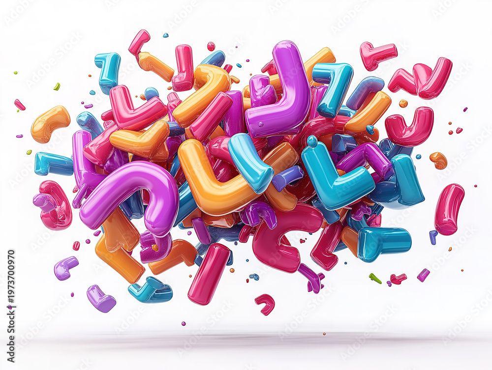 Fototapeta premium Letters drifting seamlessly into an abstract design
