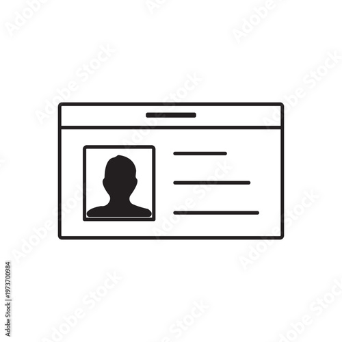 Identification card icon. Id card icon in flat style. Vector illustration 
