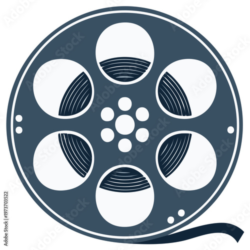 Film Reel Illustration with Tape for Movie Industry Concepts