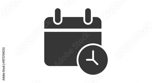 a simple calendar icon with a clock overlay perfect for illustrating time management scheduling appointments and deadline reminders.