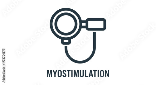 myostimulation icon depicting an electrical muscle stimulator device perfect for health fitness and physical therapy content.