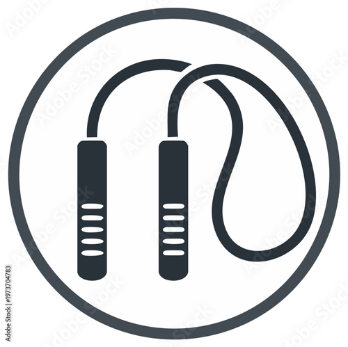 Jump Rope Illustration in Circle, Cardio Workout Equipment, Fitness Concept