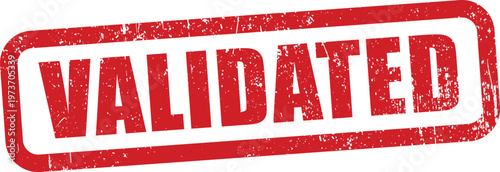 Distressed Red Validated Rubber Stamp Grunge Text