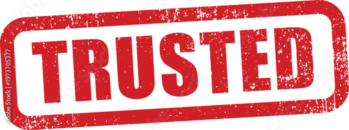 Distressed Red Trusted Rubber Stamp Grunge Text