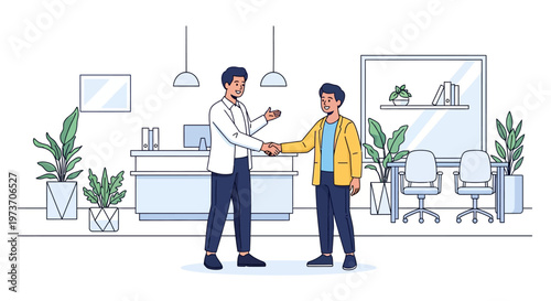 Manager Welcoming New Employee With Handshake