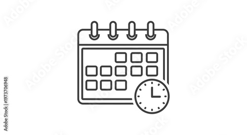 calendar and clock icon symbolizing effective time management business scheduling and important date planning for appointments and events