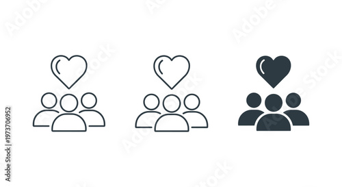 community love support people heart icon symbolizing care friendship and togetherness ideal for social and relationship concepts.