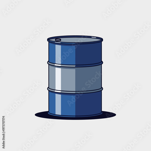 a blue oil barrel an industrial drum isolated on a light background symbolizing energy storage shipping and hazardous waste.