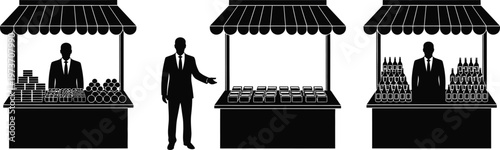 Evolution of a wine and spirits retail stall transformation over time