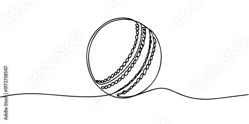 Cricket Ball continuous one line drawing, Cricket ball icon single line art drawing outline. one line Art icon drawing vector, cricket ball continuous one line drawing, Cricket Ball One Line Drawing
