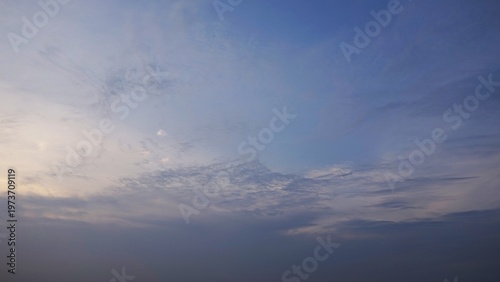 clear blue sky with a few clouds, fresh and beautiful 