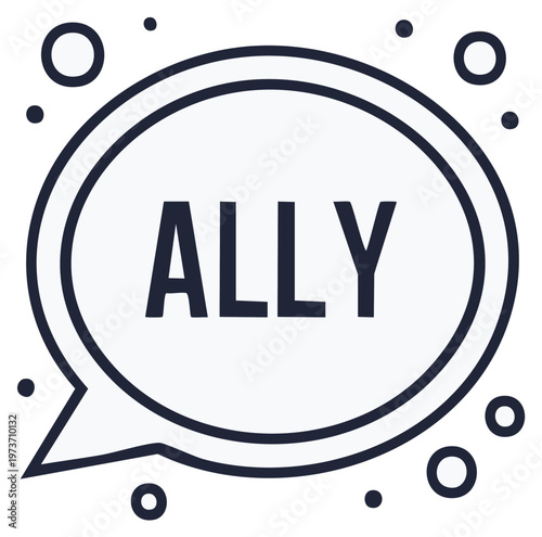Ally Speech Bubble Icon Illustration Concept Communication Support