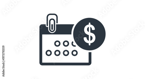 a financial calendar icon indicating payment schedule and budget planning useful for managing expenses and due date reminders