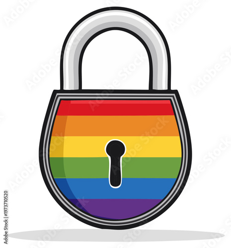 Rainbow Padlock Symbol of LGBTQIA Equality and Acceptance Representation of Safety and Security
